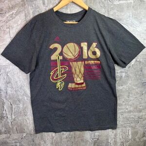 Vintage Grey Adidas 2016 NBA‎ Champions Cleveland Cavaliers T-Shirt Men's Large